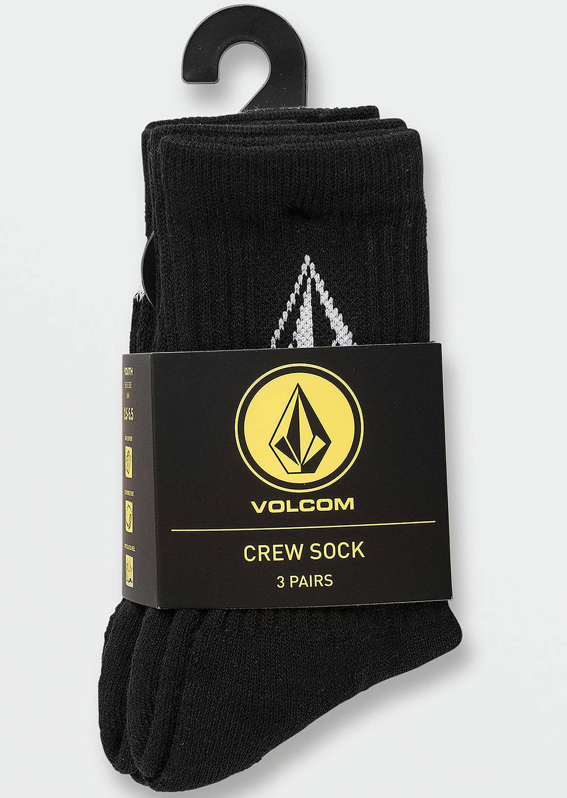 Volcom Junior Full Stone Socks - 3 Pack Deals Online