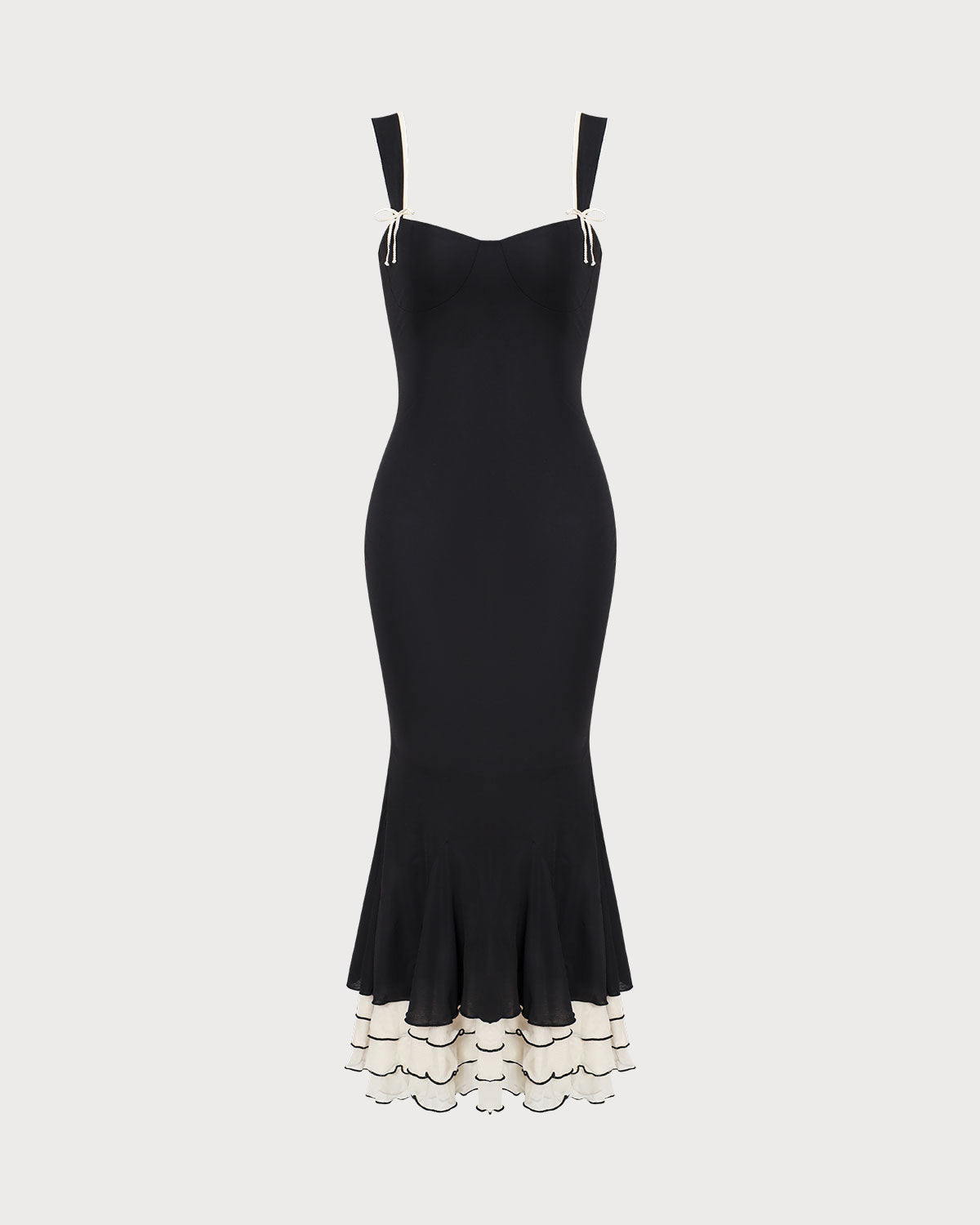 The Black Sweetheart Neck Bodycon Slip Maxi Dress Marketable For Sale