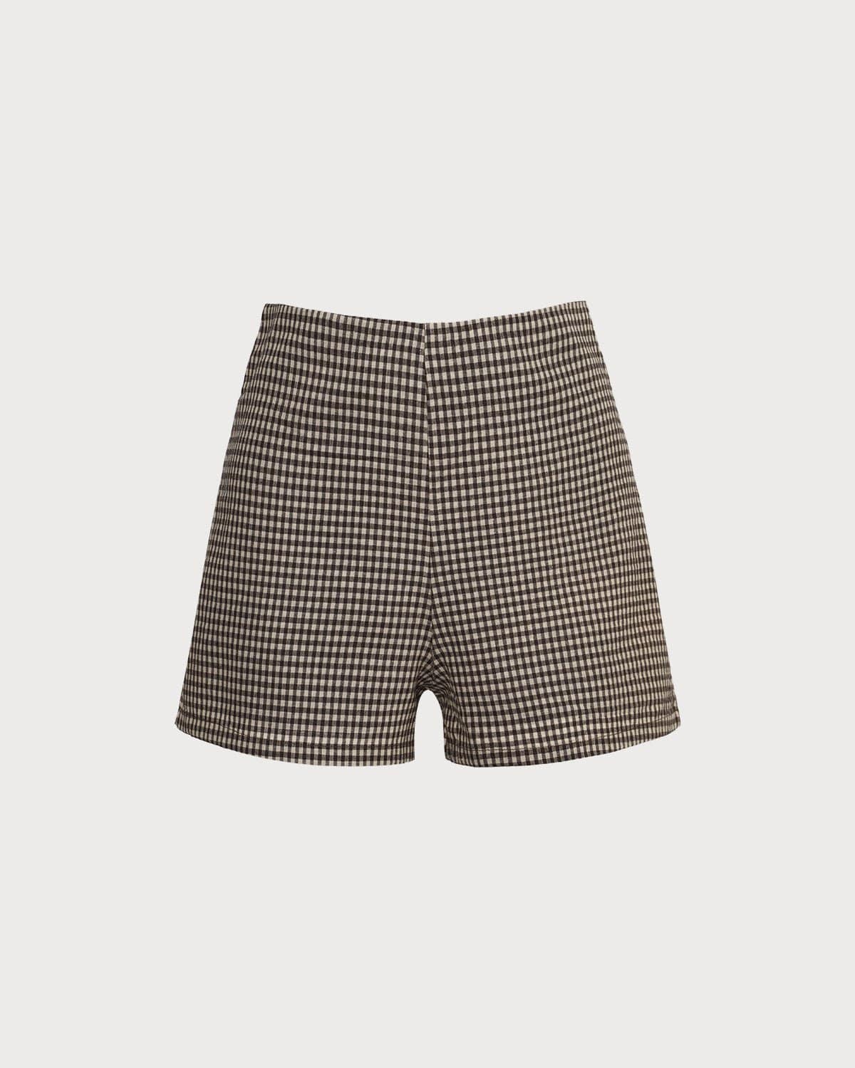 The Brown High Waisted Plaid Shorts Cheap Visa Payment