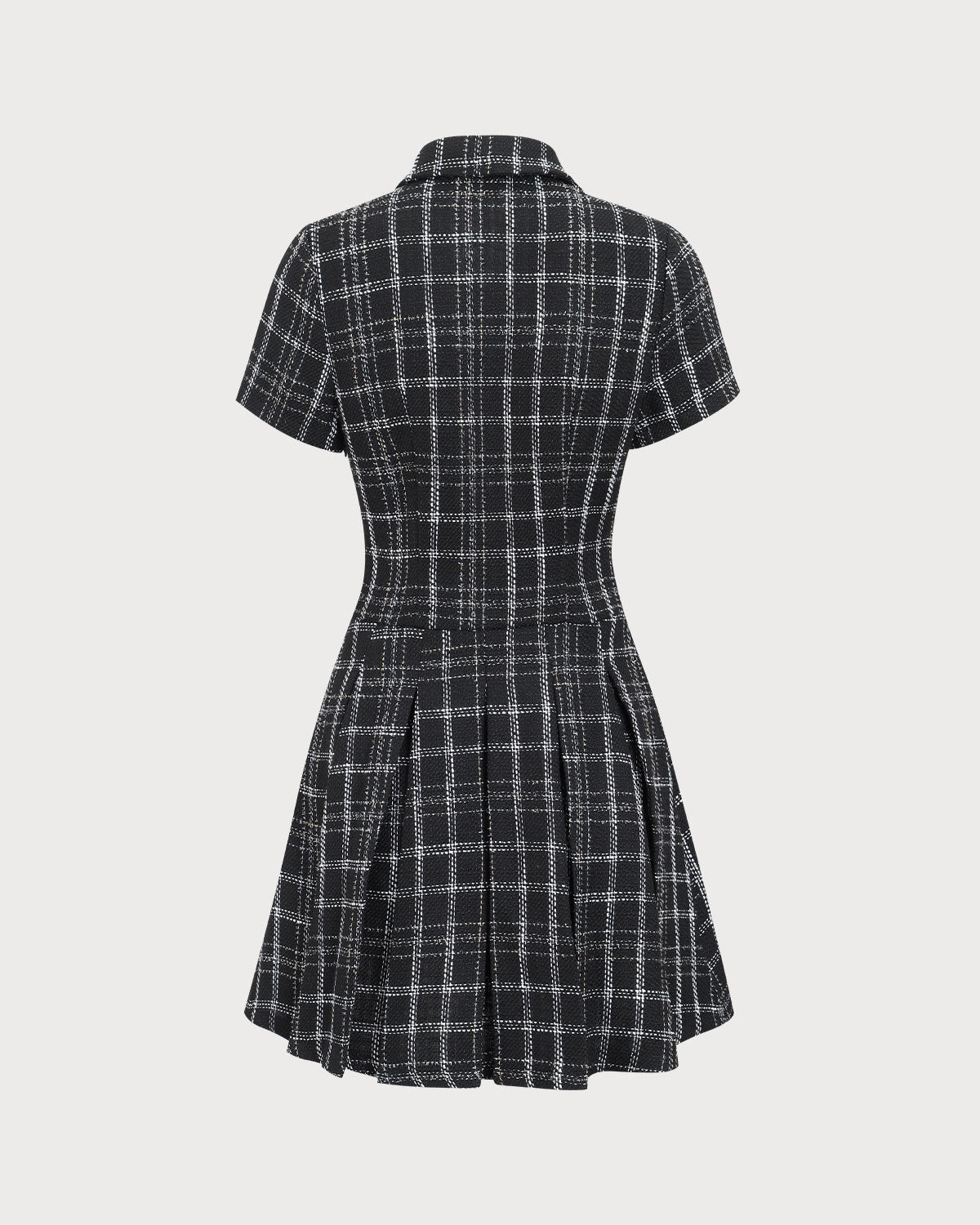 Black Plaid Tweed Mini Dress Excellent Online