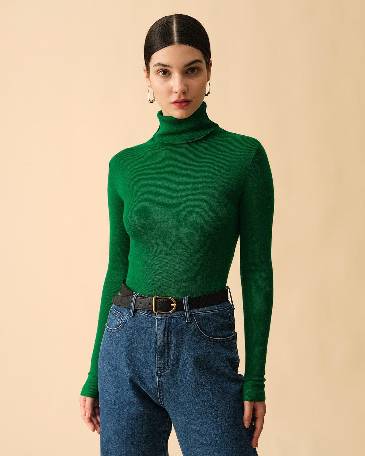 The Solid Turtleneck Ribbed Sweater Cheap The Cheapest