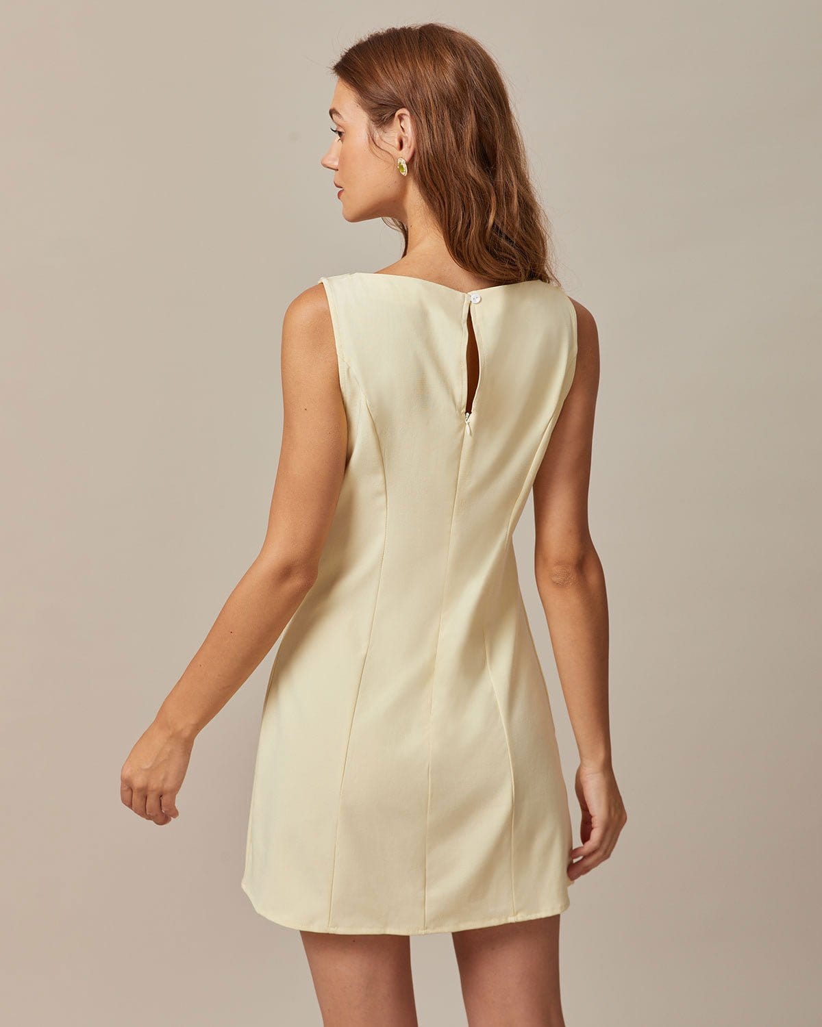 The Yellow Boat Neck Cutout Mini Dress Sale Ebay