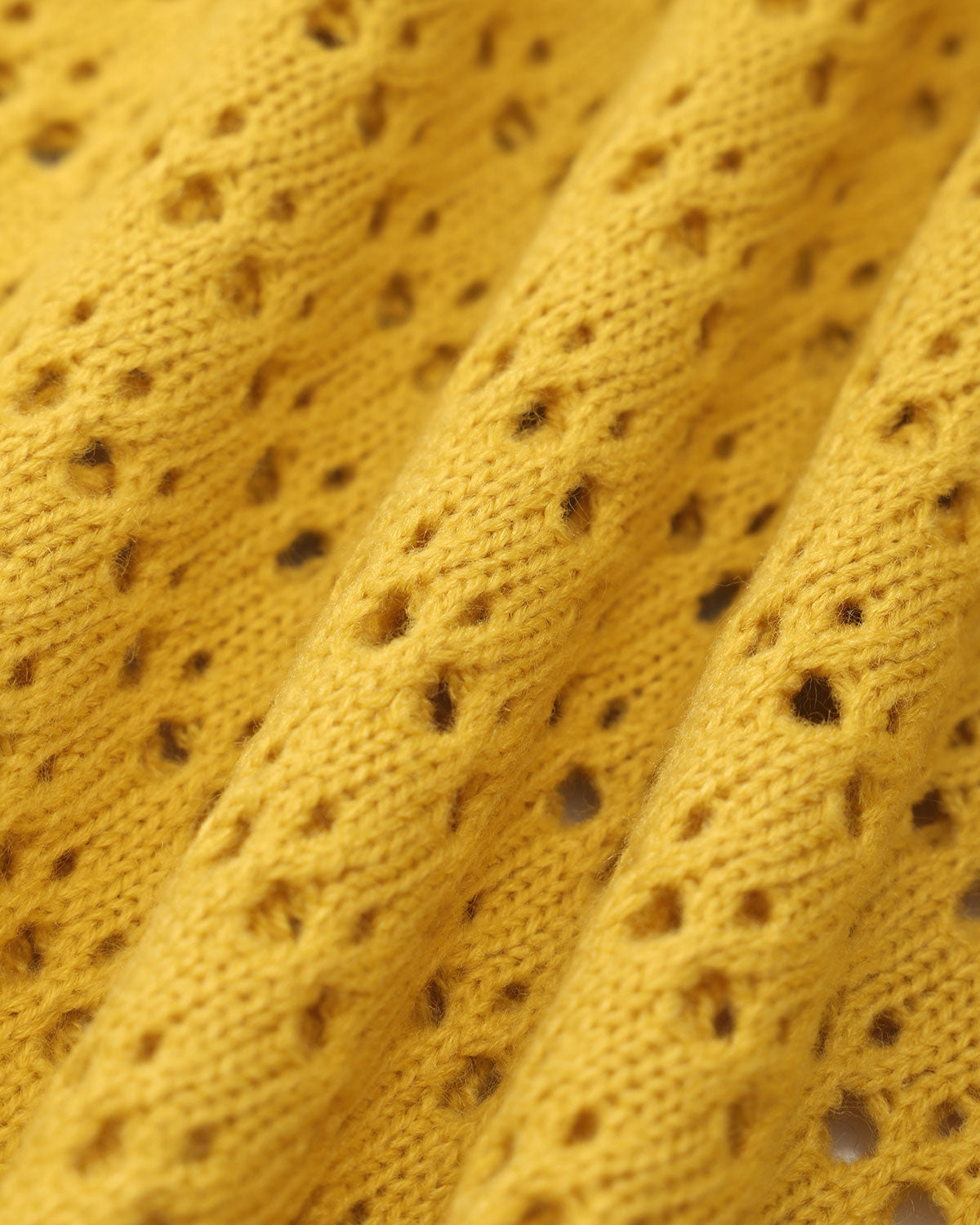 Yellow Crochet Single-Breasted Cardigan Cheap Sale Manchester