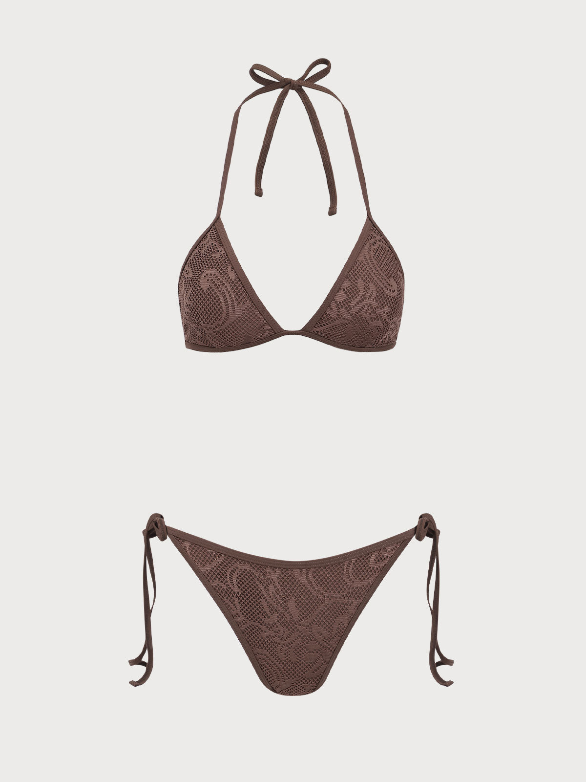 Brown Mesh Bikini Three Piece Suit Official Site For Sale