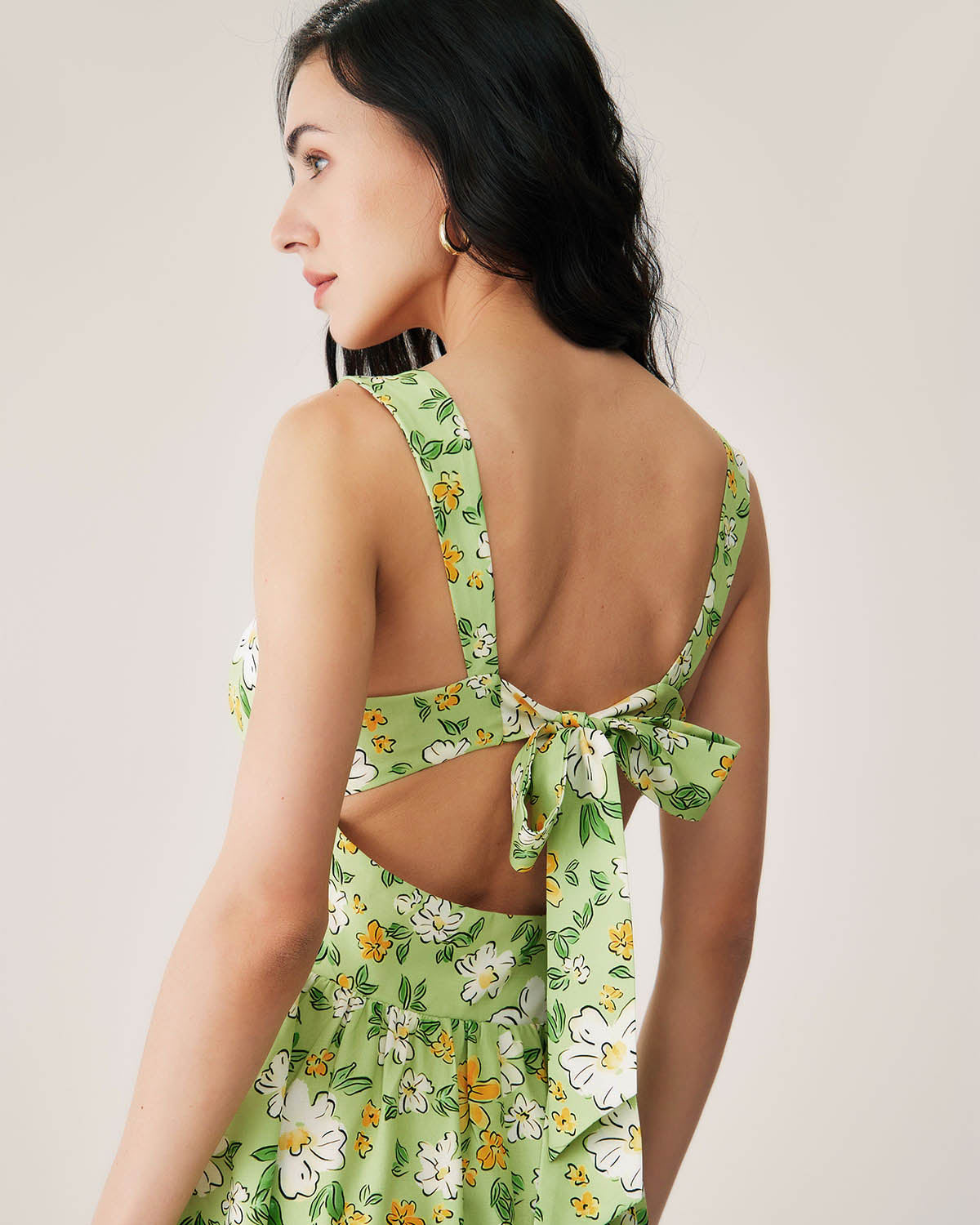 Green Floral Backless Maxi Dress Pay With Paypal