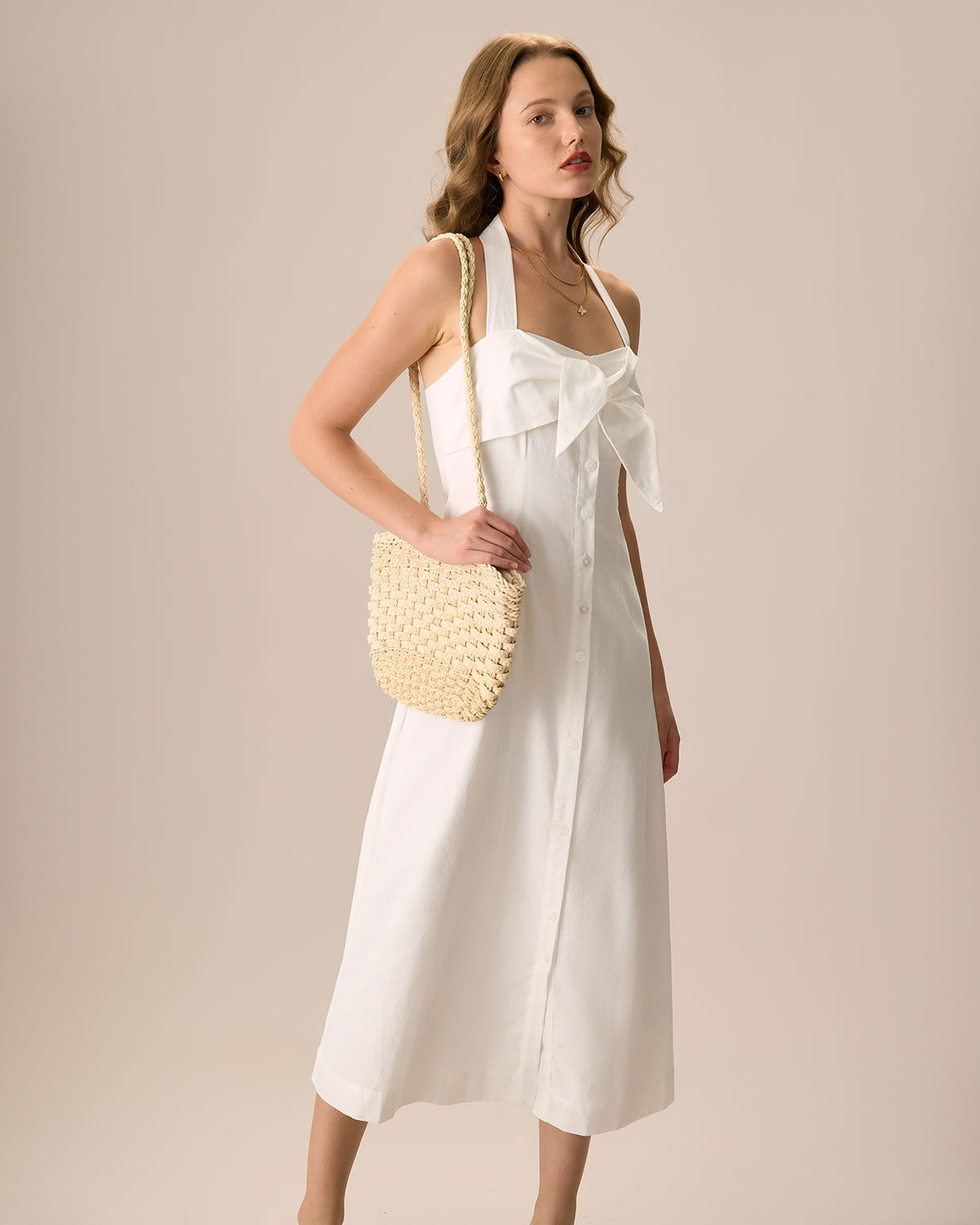 The White Sweetheart Neck Ruched Button Maxi Dress Get To Buy Sale Online