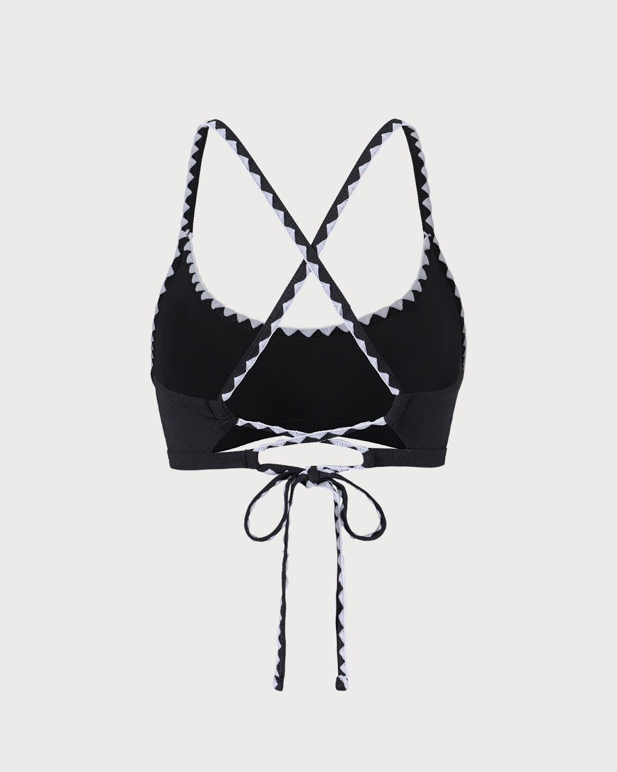 The Black Contrast Ribbed Bikini Top Outlet Find Great