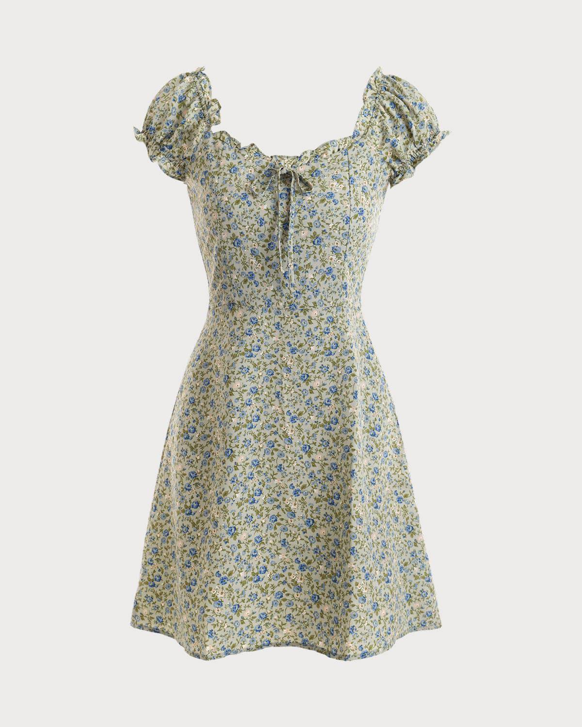 The Ruffle Edge Floral Mini Dress Cheap For Nice