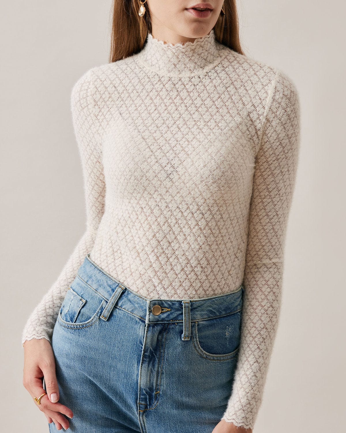 The Floral See-Through Knitwear Manchester Sale Online