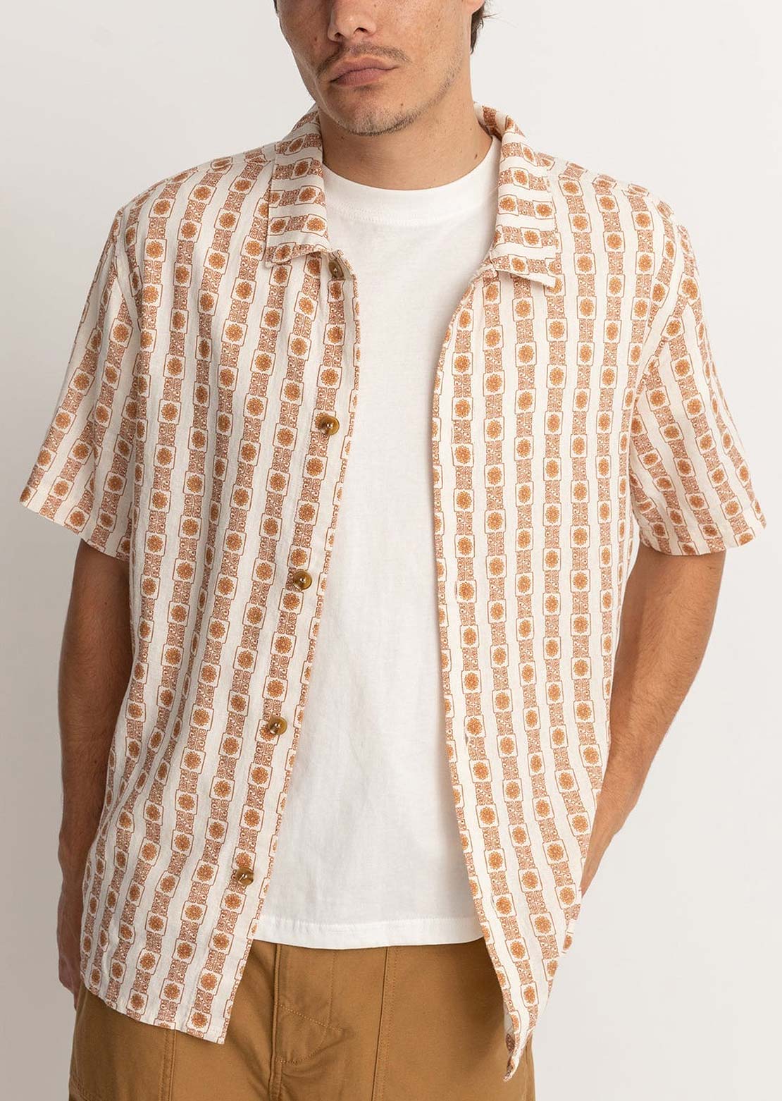 Rhythm Men's Tile Stripe Button Up Shirt