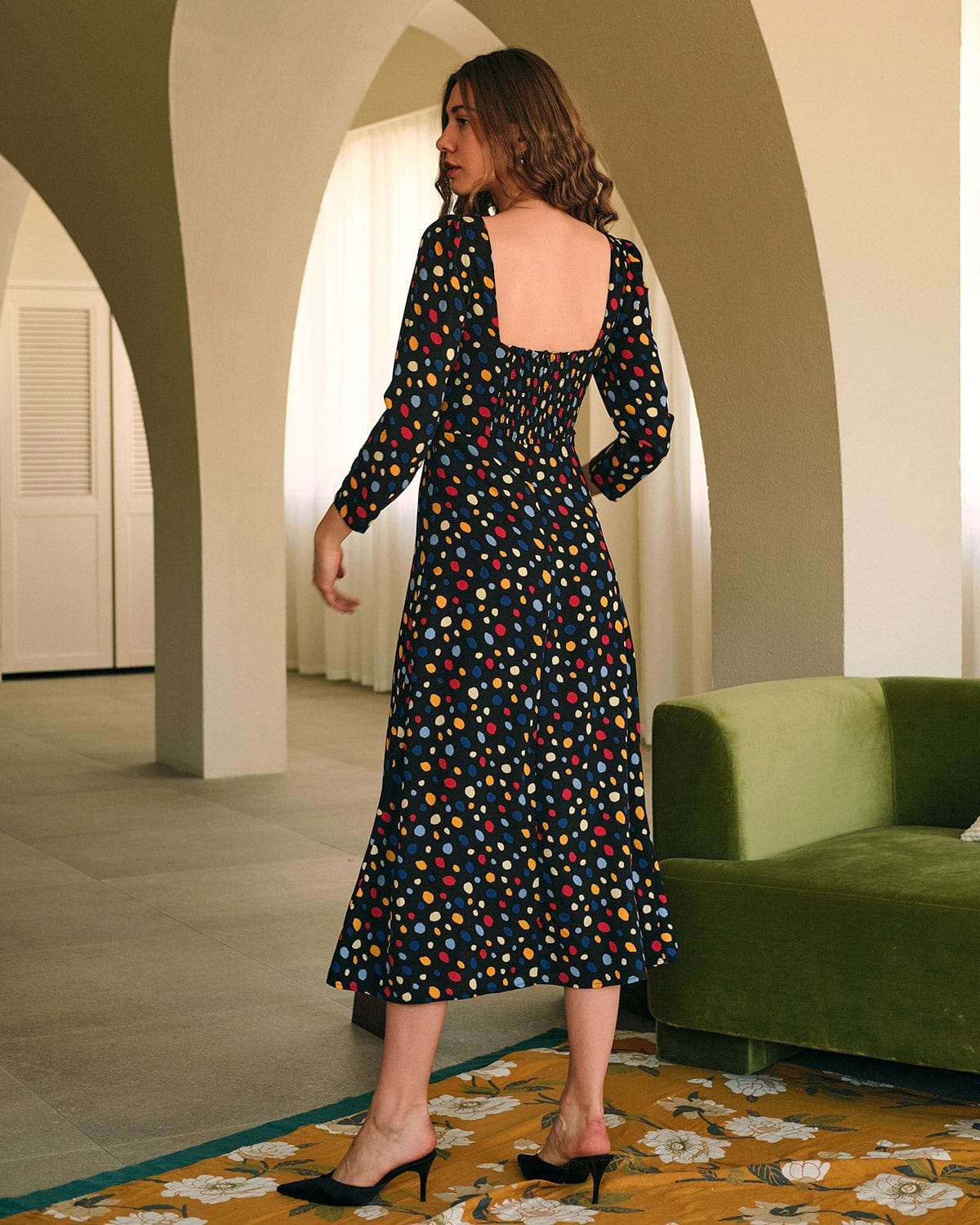 The Sweetheart Neck Polka Dot Maxi Dress Discount For Cheap