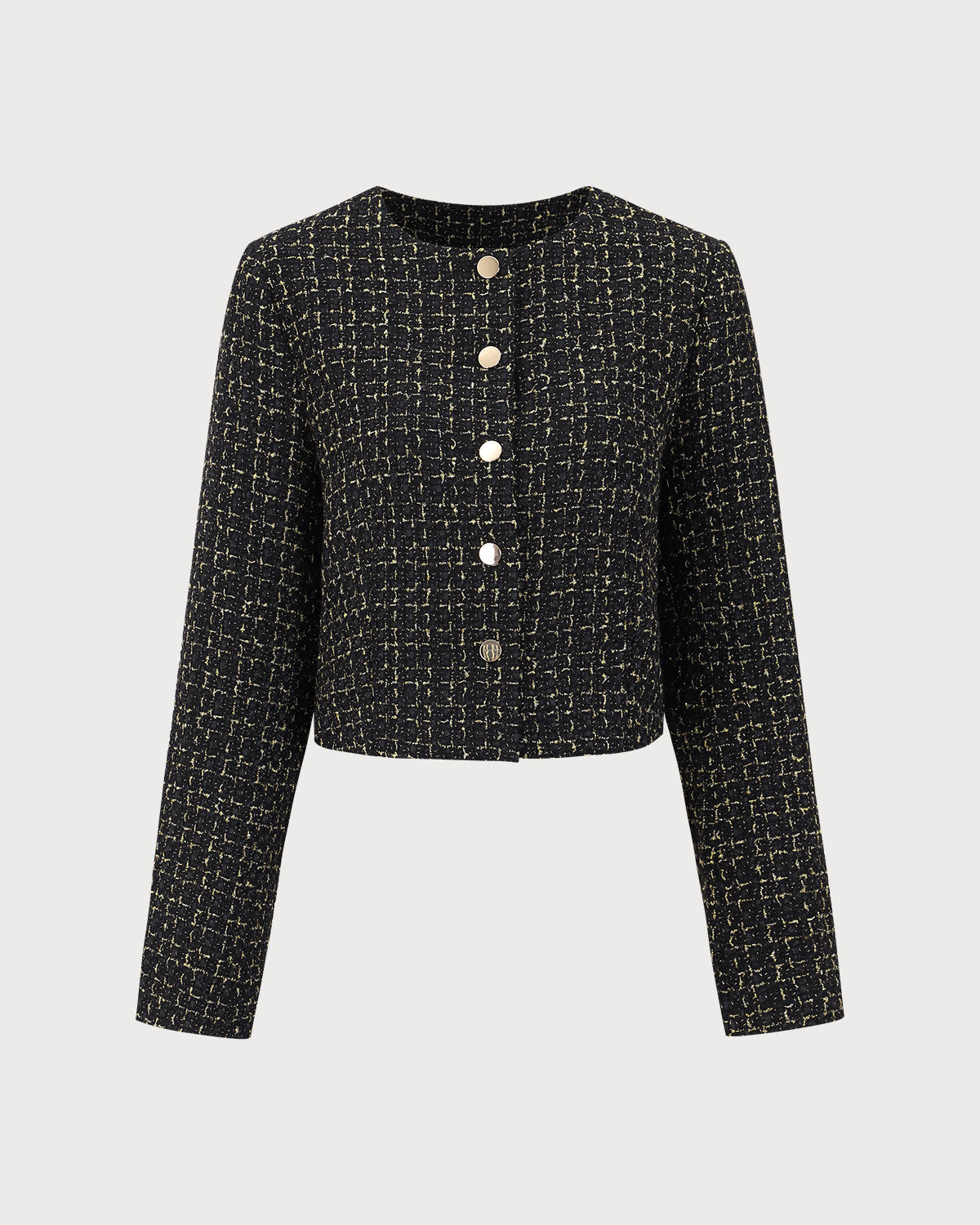 Black Single-Breasted Tweed Jacket Buy Cheap Newest