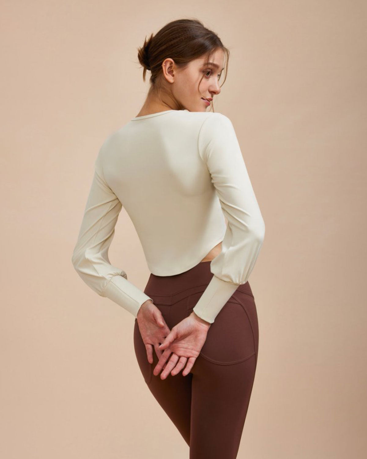 White Round Neck Long Sleeve Top Sale Low Cost