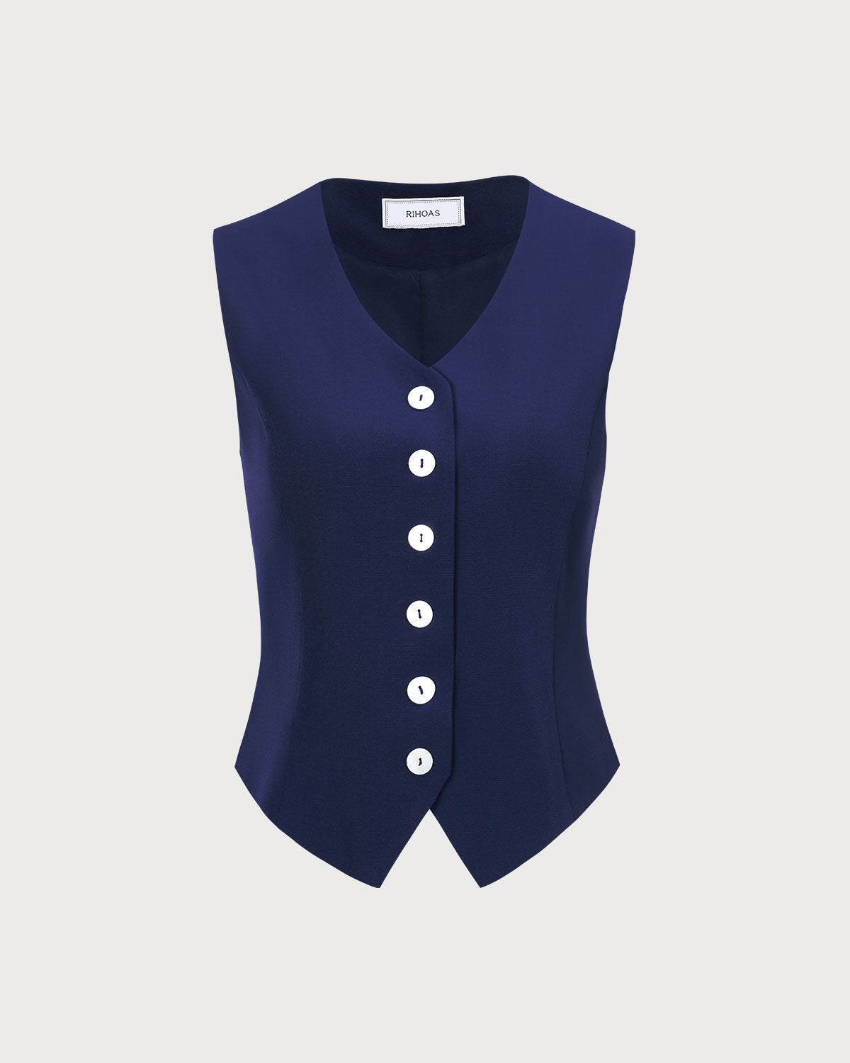 The Navy V Neck Button Up Sleeveless Vest Sale With Mastercard