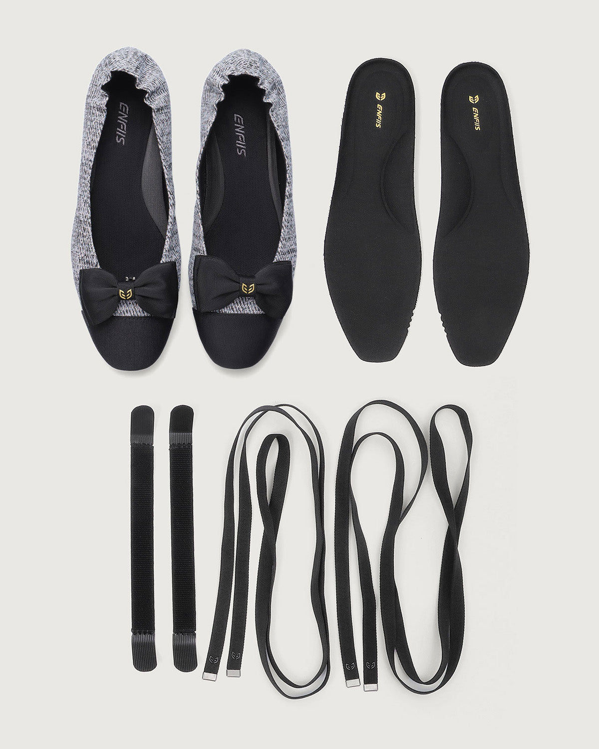 Enfiis Black Twill Jacquard Ballet Flats Footlocker Pictures Online