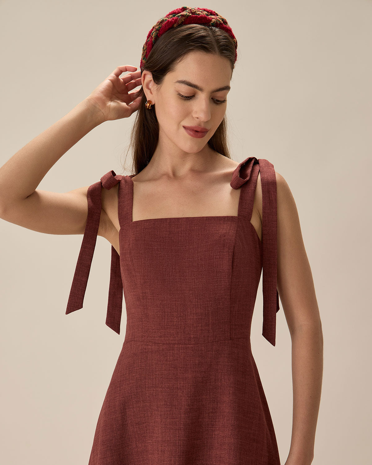 Red Tie Strap Midi Dress Buy Cheap Big Sale