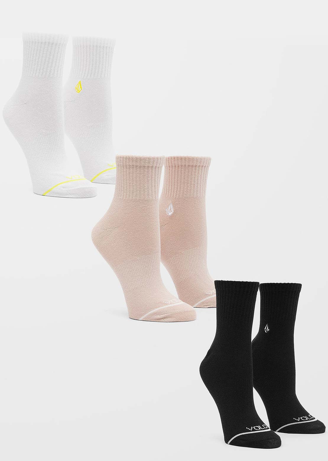 Volcom Women's The New Crew Socks - 3 Packs