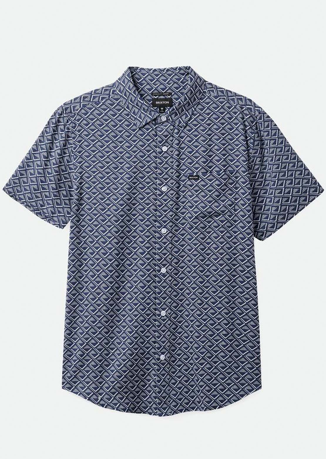 Brixton Men's Charter Print Short Sleeve Woven Button Up Shirt